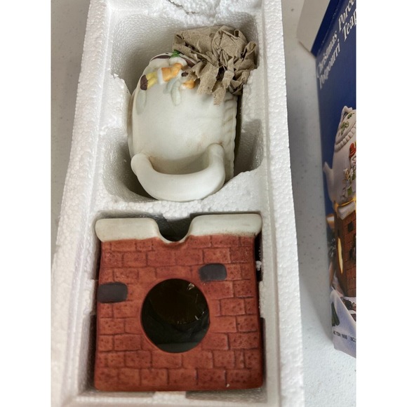 Vintage Christmas Porcelain Potpourri Teapot Candle Holder Home Decorative - Picture 2 of 4